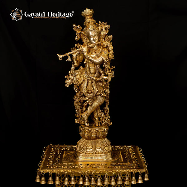 Brass Lord Krishna Murlidhar Statue – Divine Melody and Eternal Blessings | Gayatri Heritage