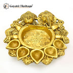 Brass Ganesh Laxmi Diya – Illuminating Wealth and Wisdom | Gayatri Heritage
