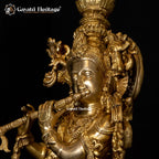 Brass Lord Krishna Murlidhar Statue – Divine Melody and Eternal Blessings | Gayatri Heritage