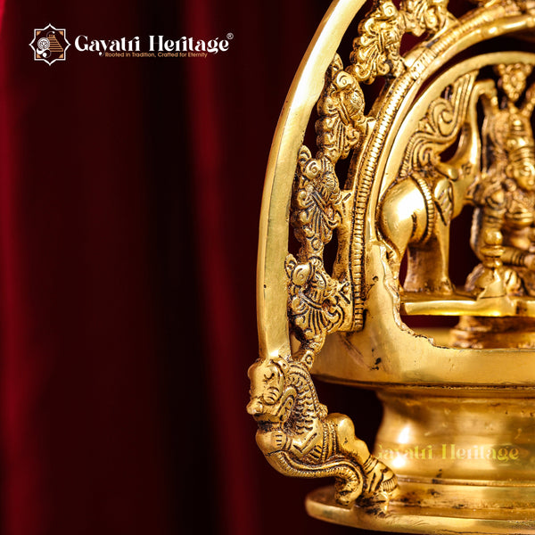 Goddess Gaja Lakshmi Wall Hanging Brass Lamp – Divine Elegance and Prosperity | Gayatri Heritage