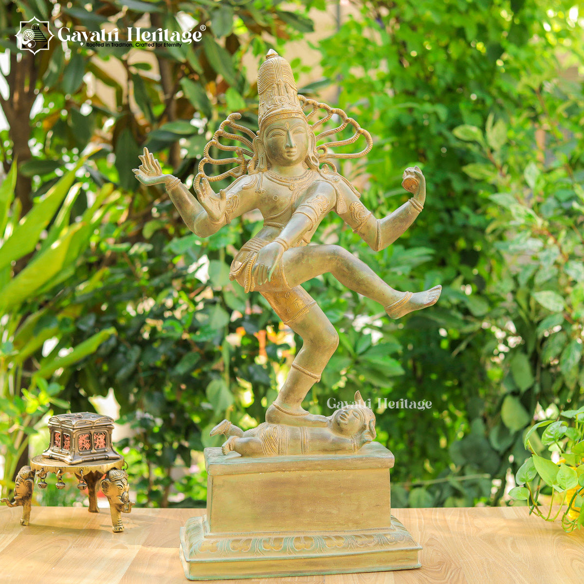 Brass Natarajan in Antique Finish – Divine Dance of Shiva | Gayatri Heritage