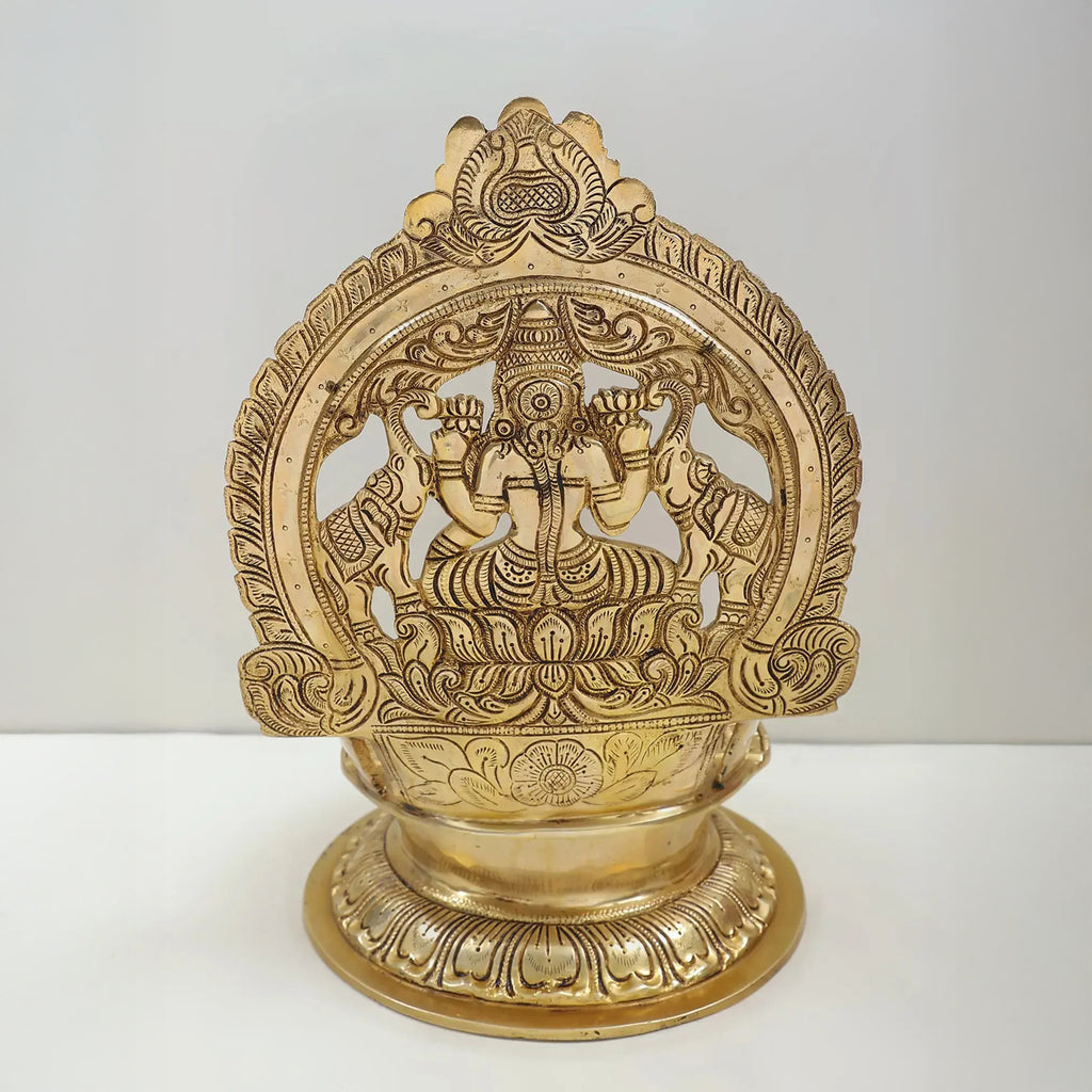 Huge Brass Lakshmi Lamp – Traditional Temple Diya | Gayatri Heritage