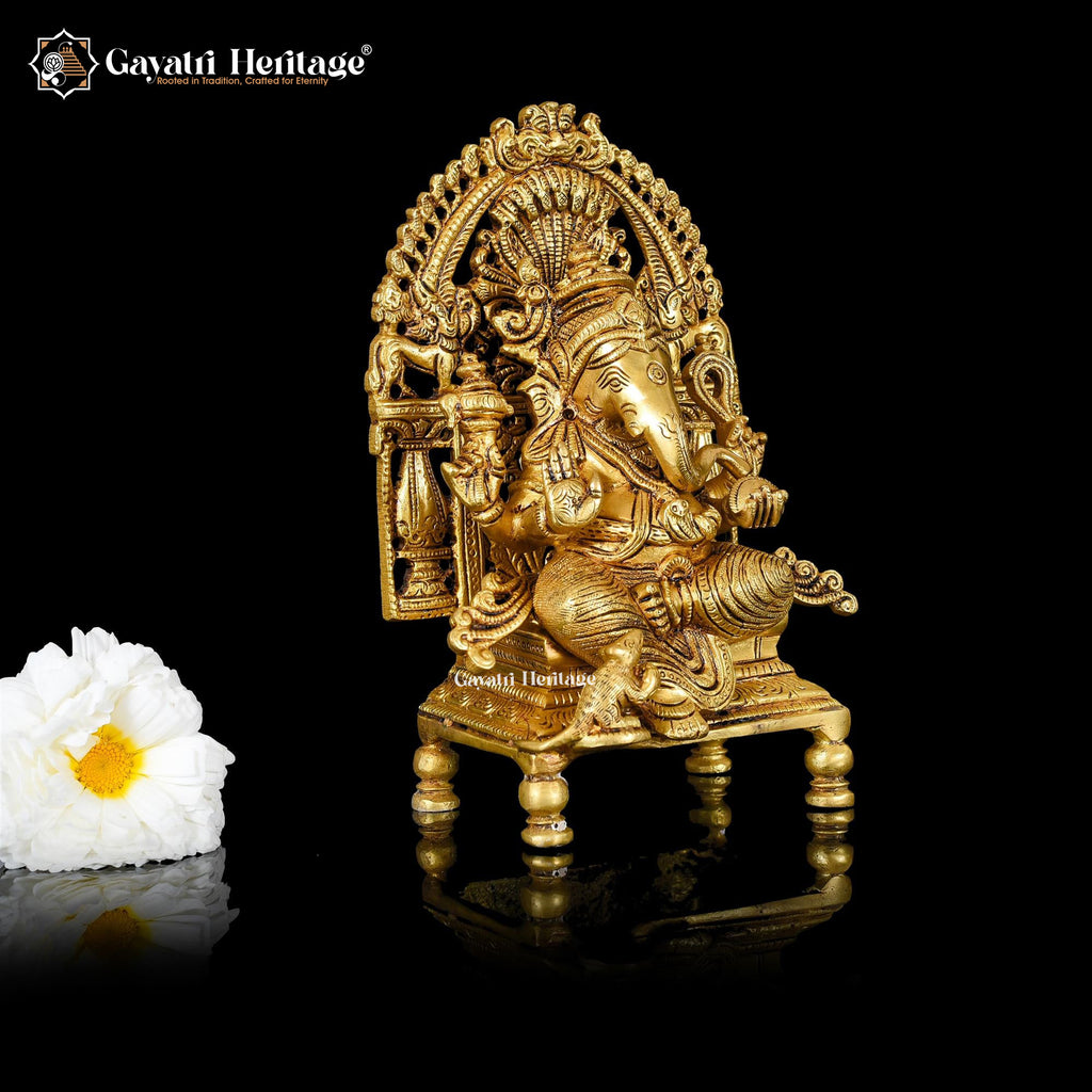 Brass Ganesha Singhasan – Elegant Divine Seat | Gayatri Heritage