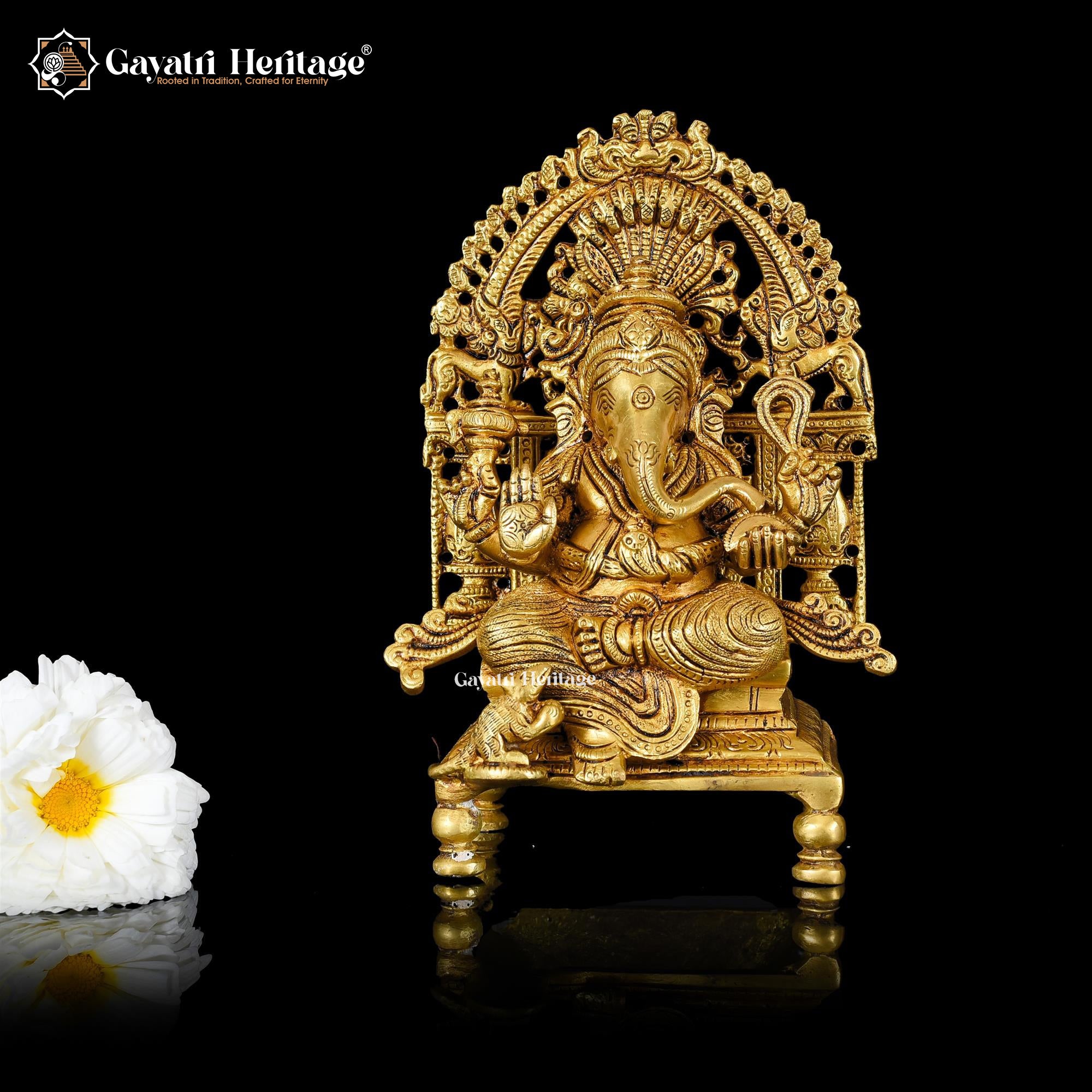 Brass Ganesha Singhasan – Elegant Divine Seat | Gayatri Heritage