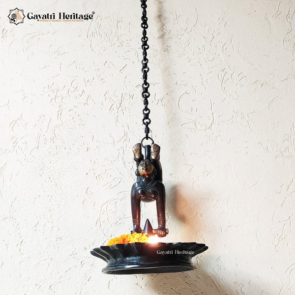 Brass Yoga Lady Diya – Elegant Spiritual Décor | Gayatri Heritage