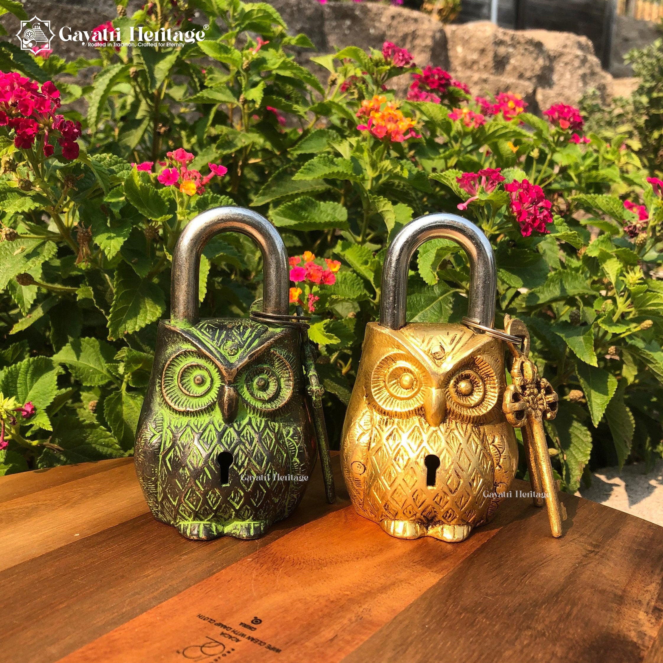 Brass Owl Padlock – Secure and Stylish Home Décor | Gayatri Heritage