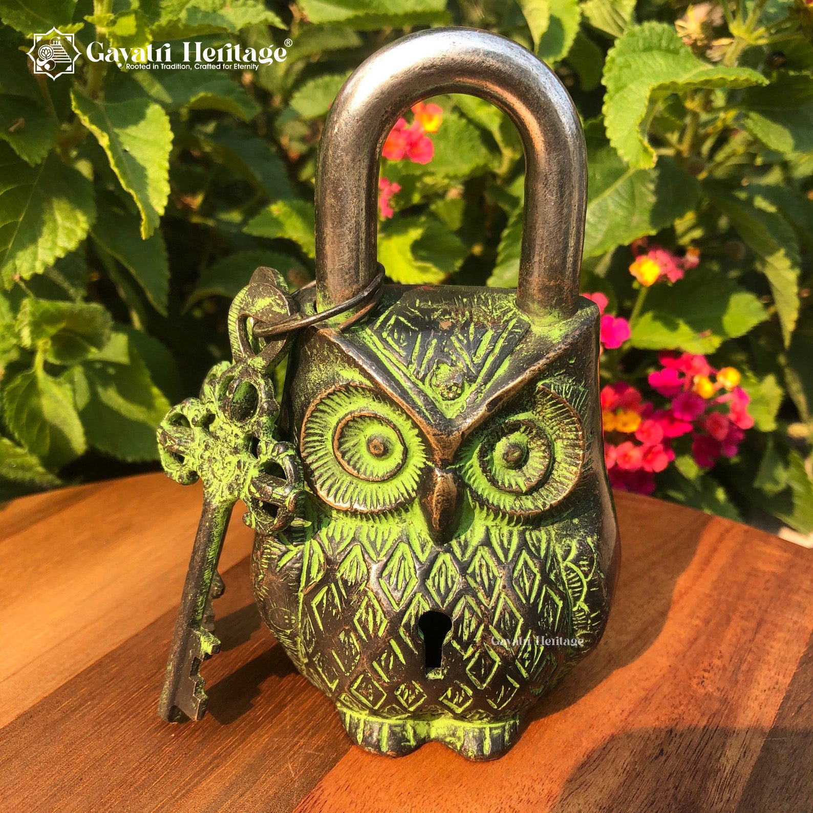 Brass Owl Padlock – Secure and Stylish Home Décor | Gayatri Heritage