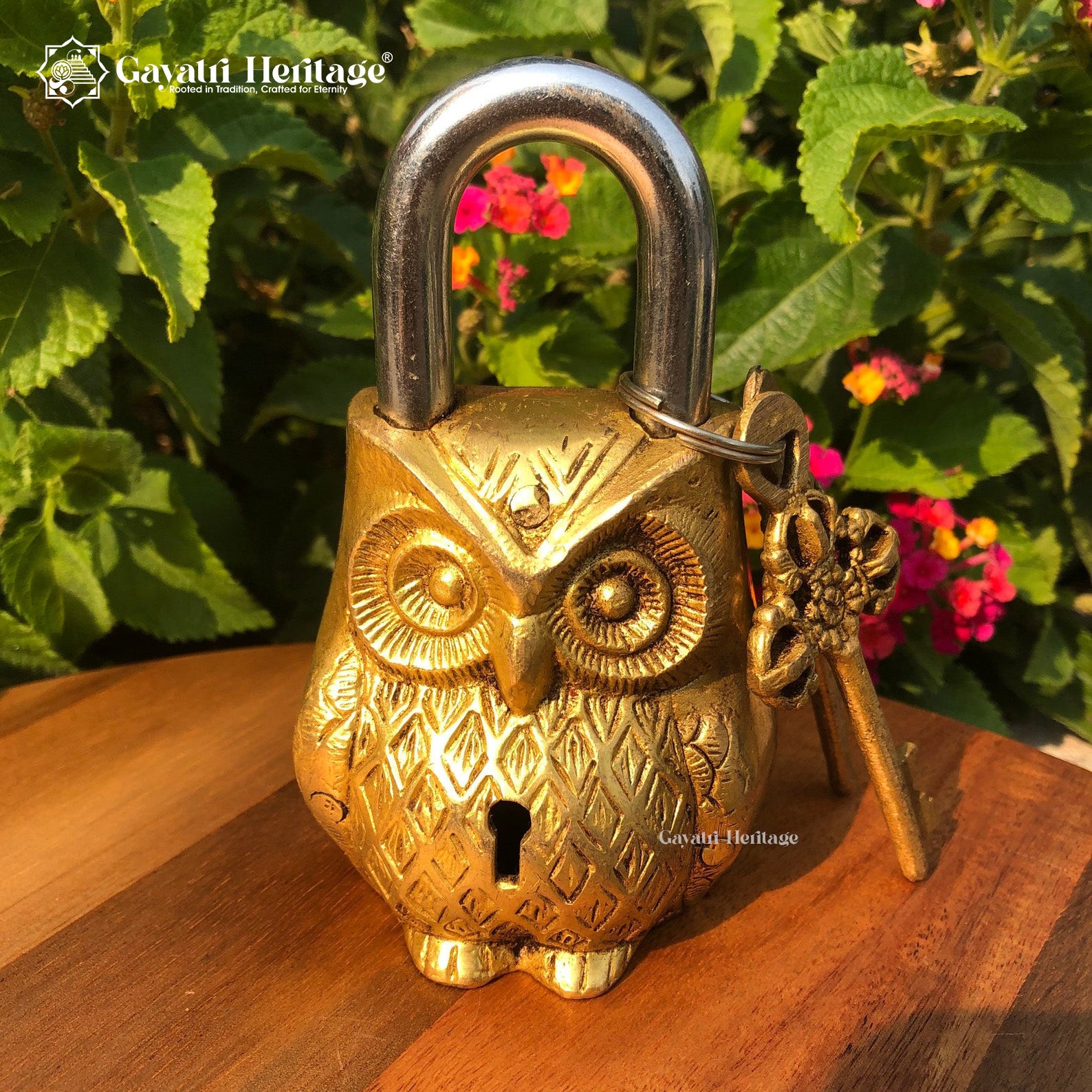 Brass Owl Padlock – Secure and Stylish Home Décor | Gayatri Heritage