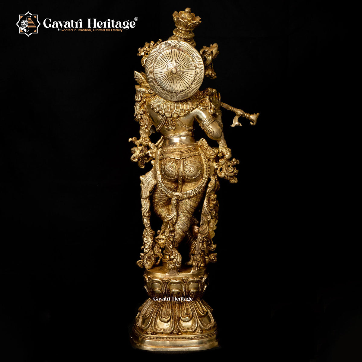 Brass Lord Krishna Murlidhar Statue – Divine Melody and Eternal Blessings | Gayatri Heritage