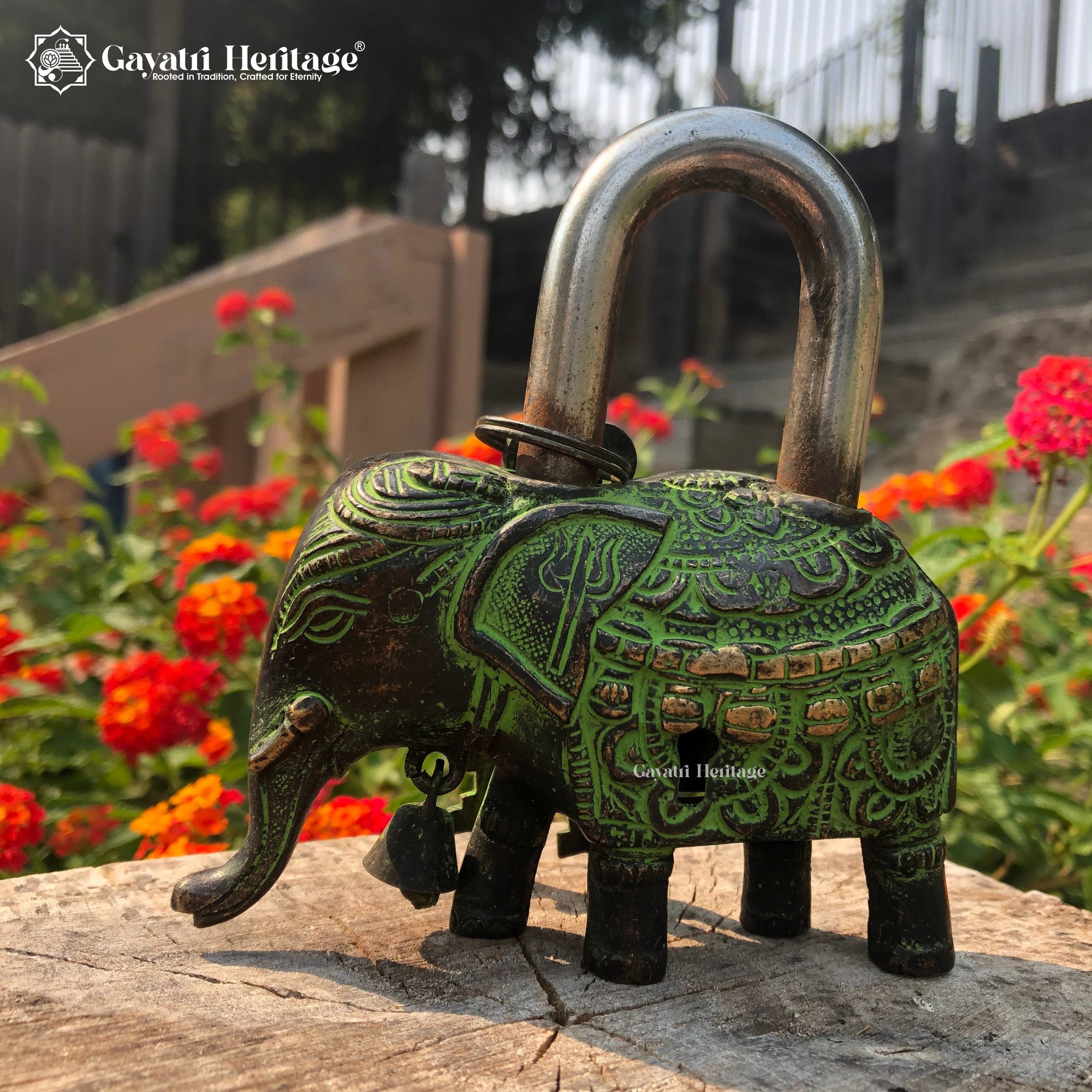 Brass Elephant Padlock – Vintage Design for Home Security | Gayatri Heritage