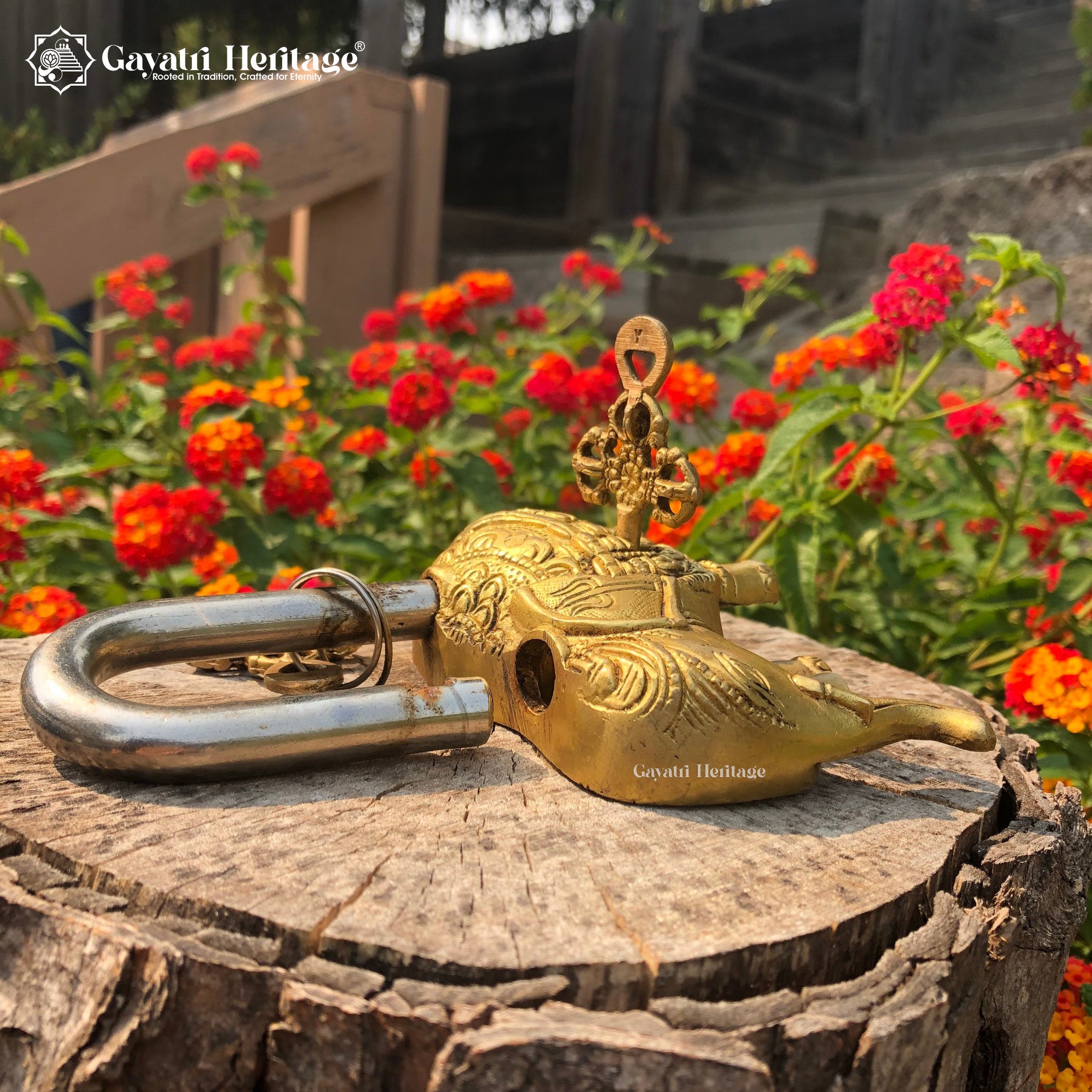 Brass Elephant Padlock – Vintage Design for Home Security | Gayatri Heritage