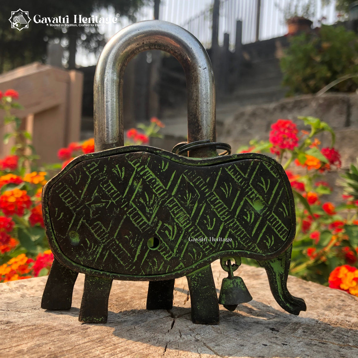 Brass Elephant Padlock – Vintage Design for Home Security | Gayatri Heritage