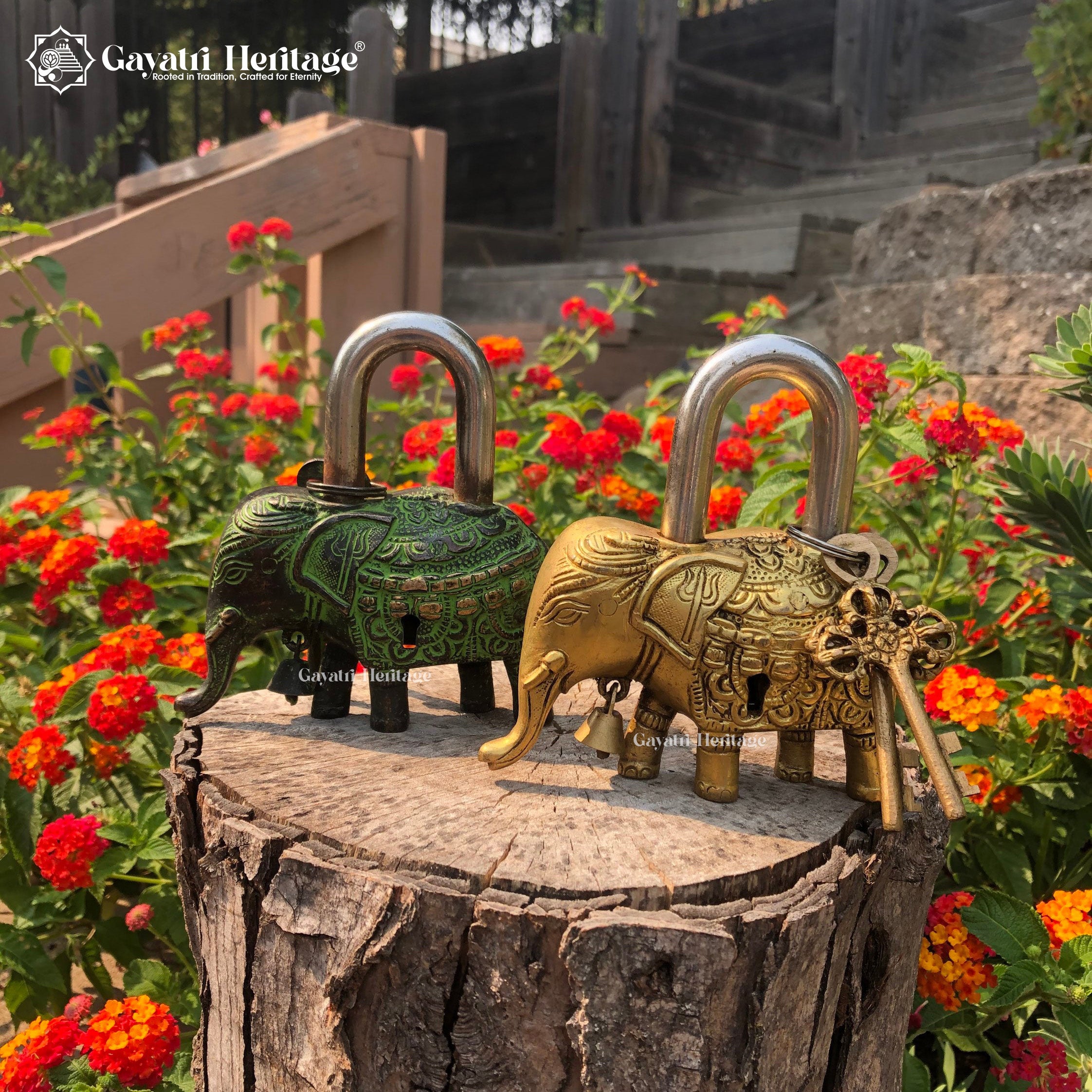 Brass Elephant Padlock – Vintage Design for Home Security | Gayatri Heritage