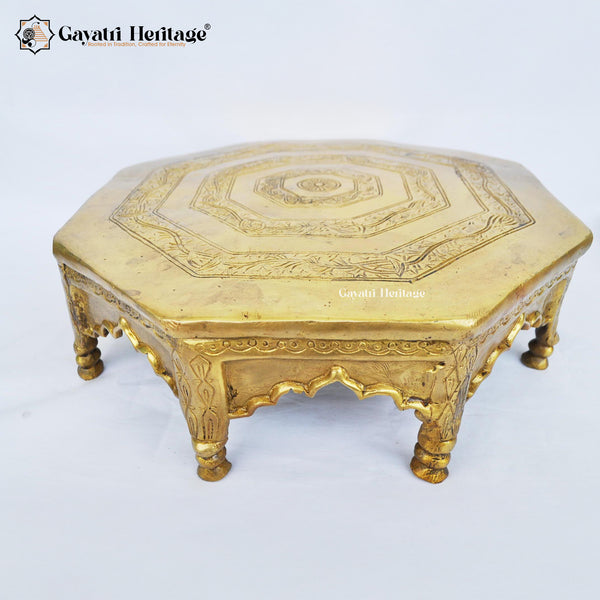 Brass Chowki – Elegant Religious Decor for Sacred Spaces | Gayatri Heritage