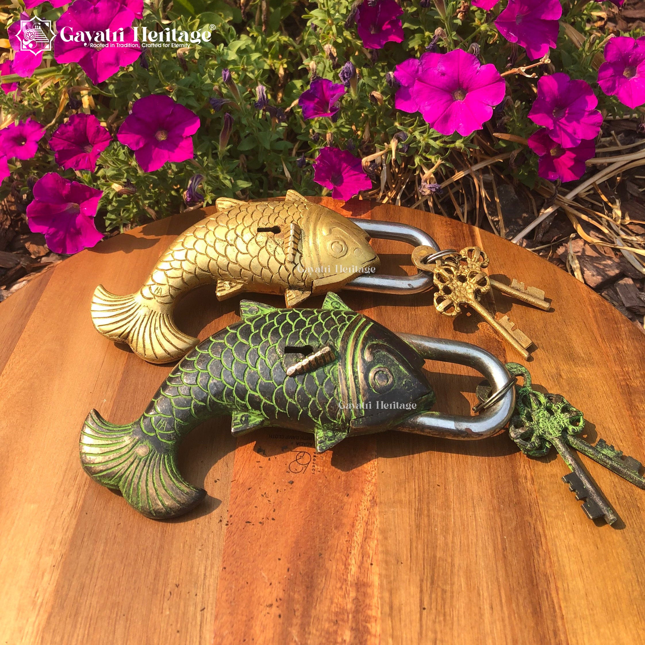 Brass Fish Padlock – Traditional Metal Craft | Gayatri Heritage