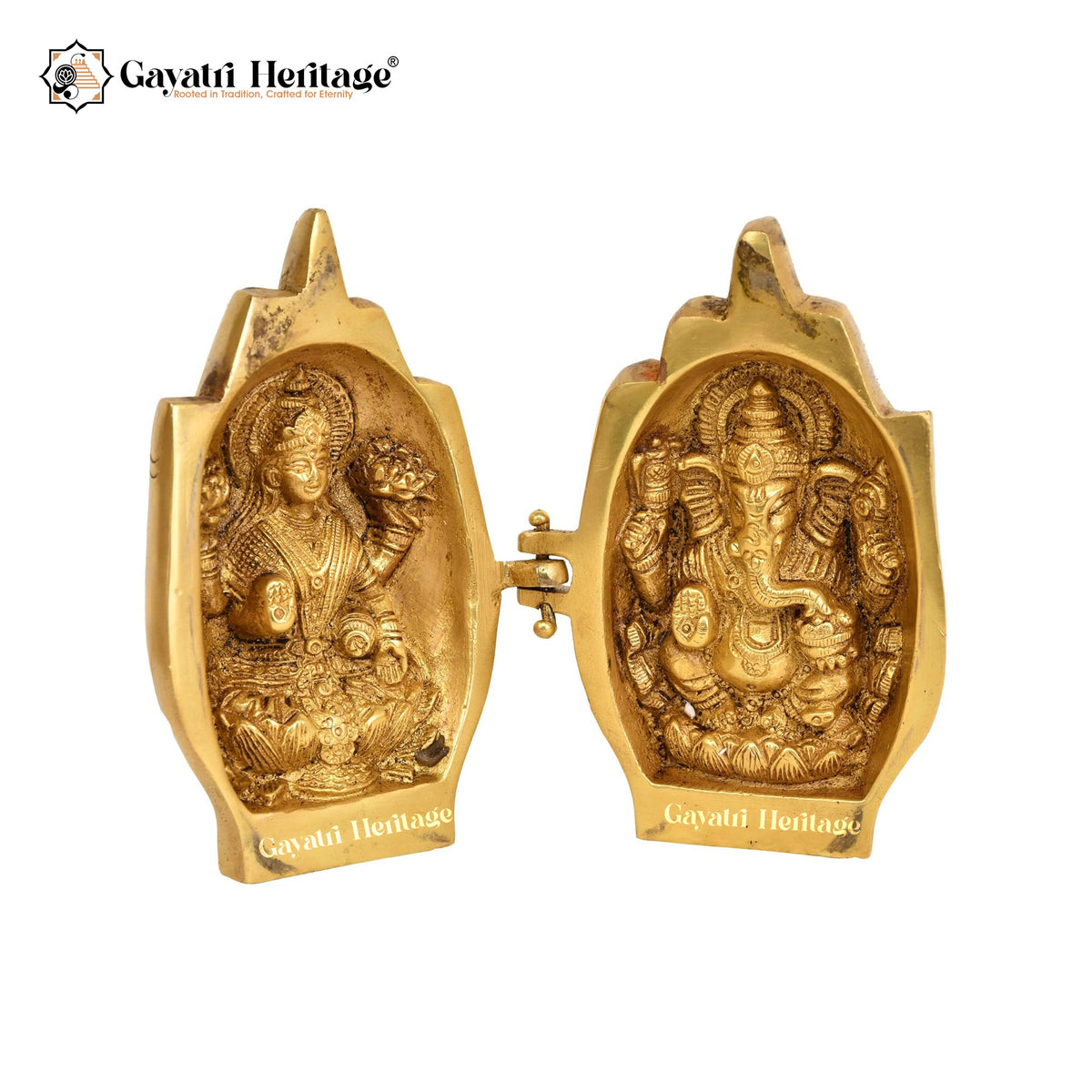 Brass Lord Ganesh & Goddess Laxmi Blessing Hand Idols – Prosperity | Gayatri Heritage