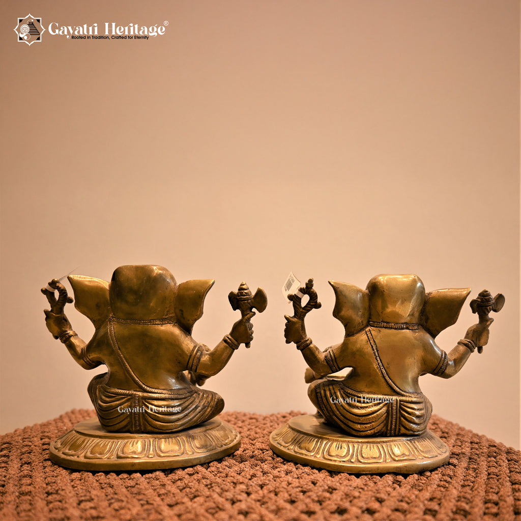Brass Music Ganesha – Divine Harmony Figurine | Gayatri Heritage