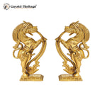 Brass Yali Statue (Pair) – Majestic Mythological Guardians | Gayatri Heritage