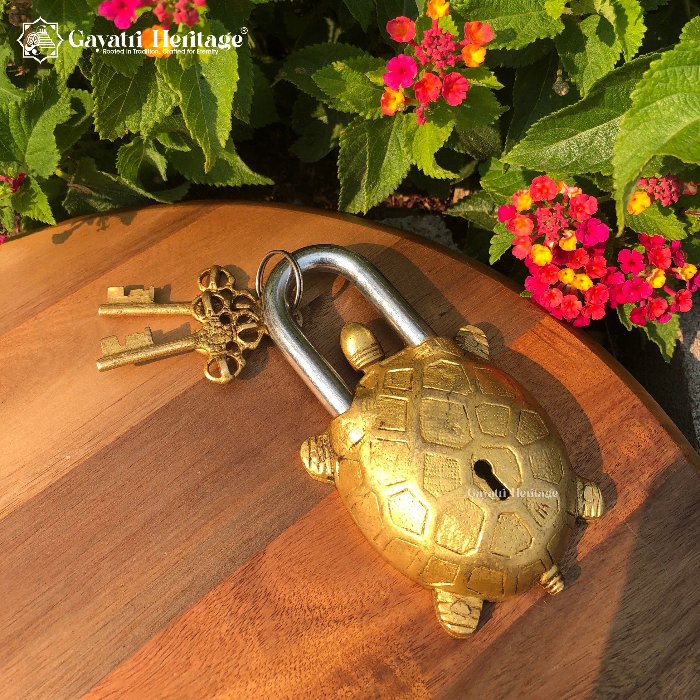 Brass Turtle Padlock – Unique Vintage Security | Gayatri Heritage