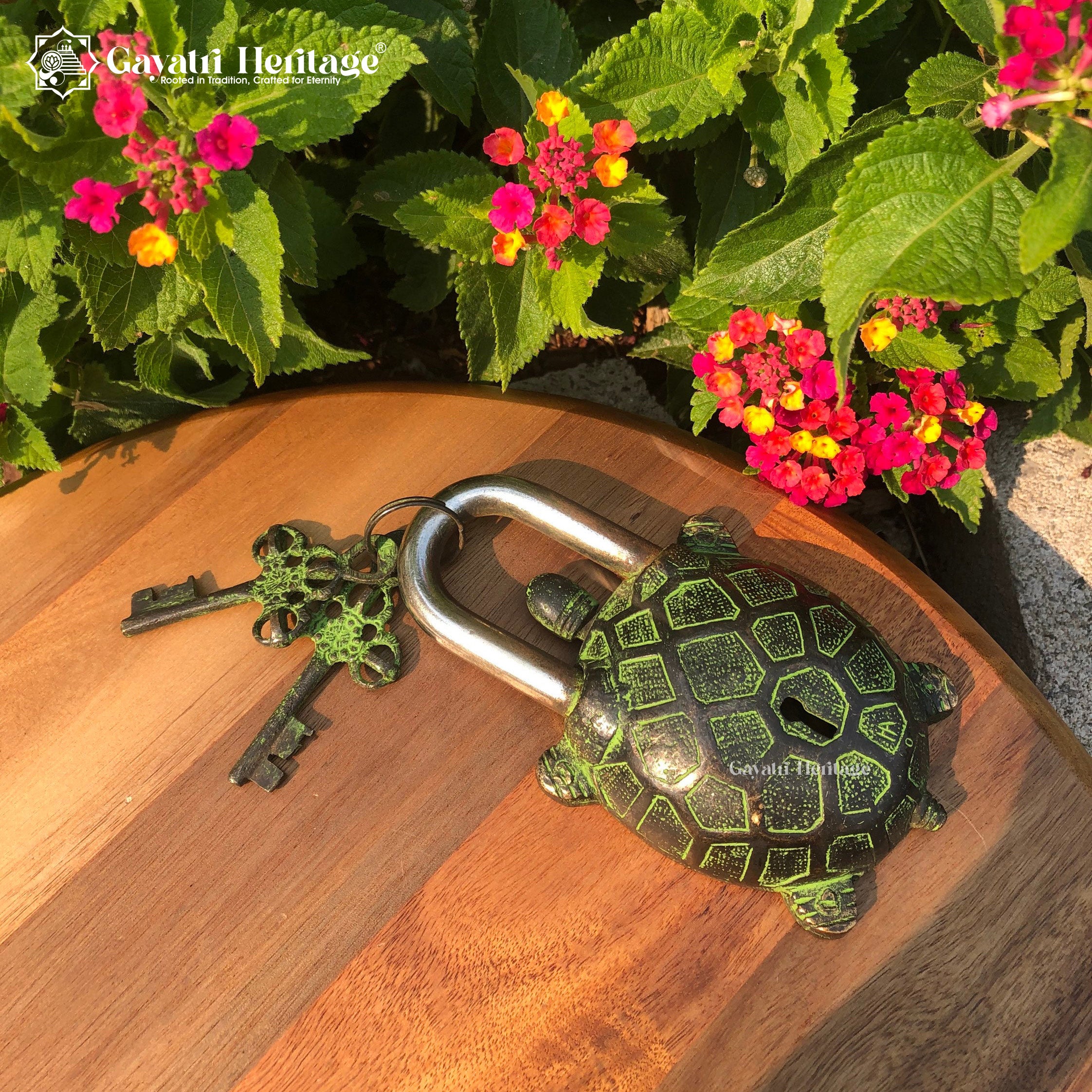 Brass Turtle Padlock – Unique Vintage Security | Gayatri Heritage