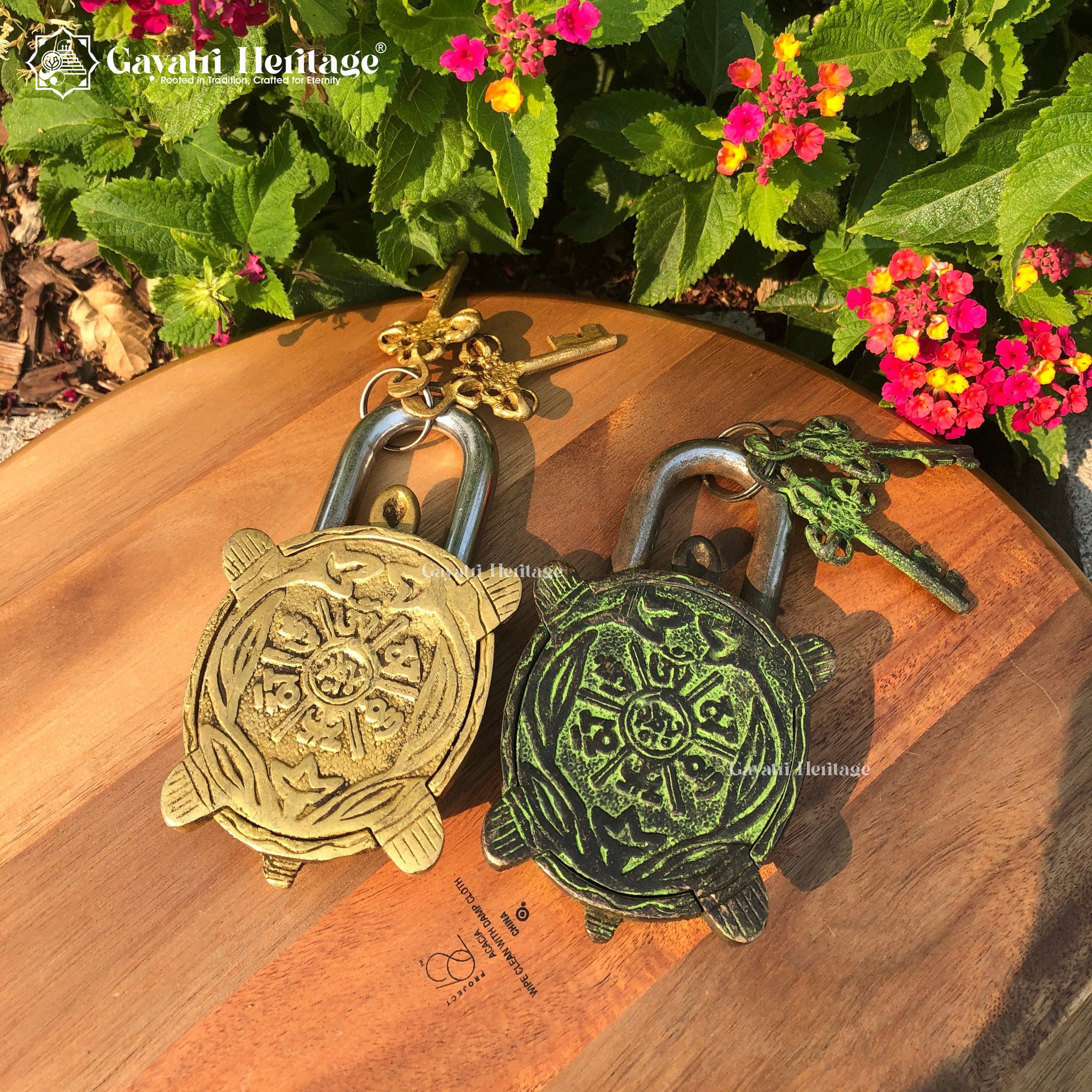 Brass Turtle Padlock – Unique Vintage Security | Gayatri Heritage