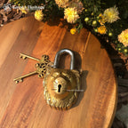 Brass Lion Face Padlock – Vintage Security Charm | Gayatri Heritage