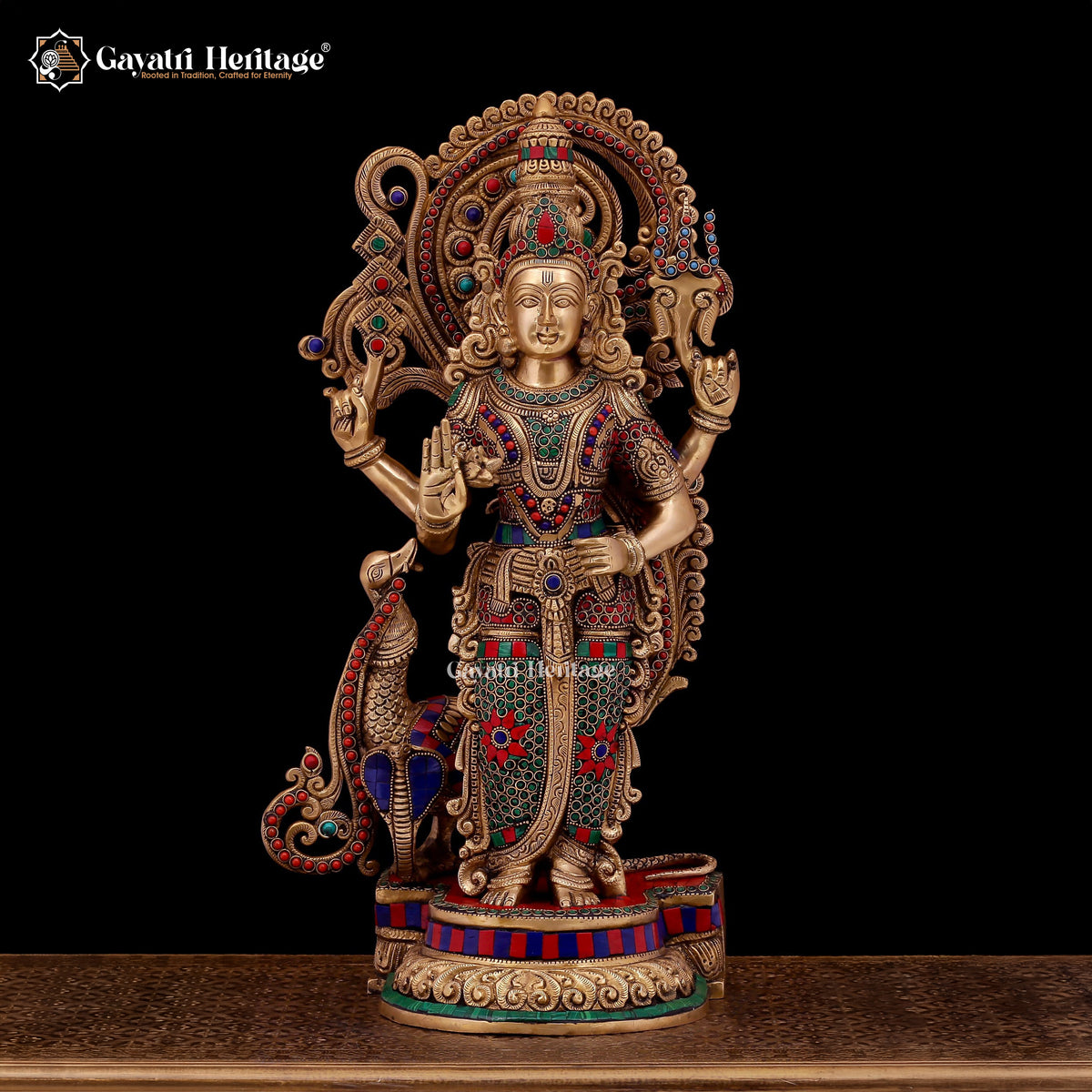 Brass Murugan Sculpture – Elegant Stone Work Décor | Gayatri Heritage