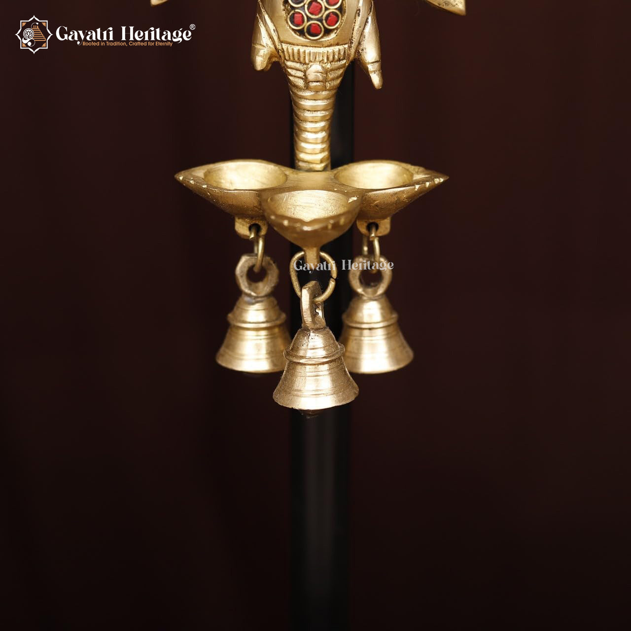 Brass Ganesha Head – Wall Décor with Stone Work | Gayatri Heritage