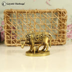 Brass Small Cow & Calf – Om & Swastika Engraved | Gayatri Heritage