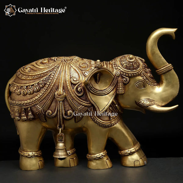 Brass Elephant Wall Art Pair – Traditional Decor | Gayatri Heritage