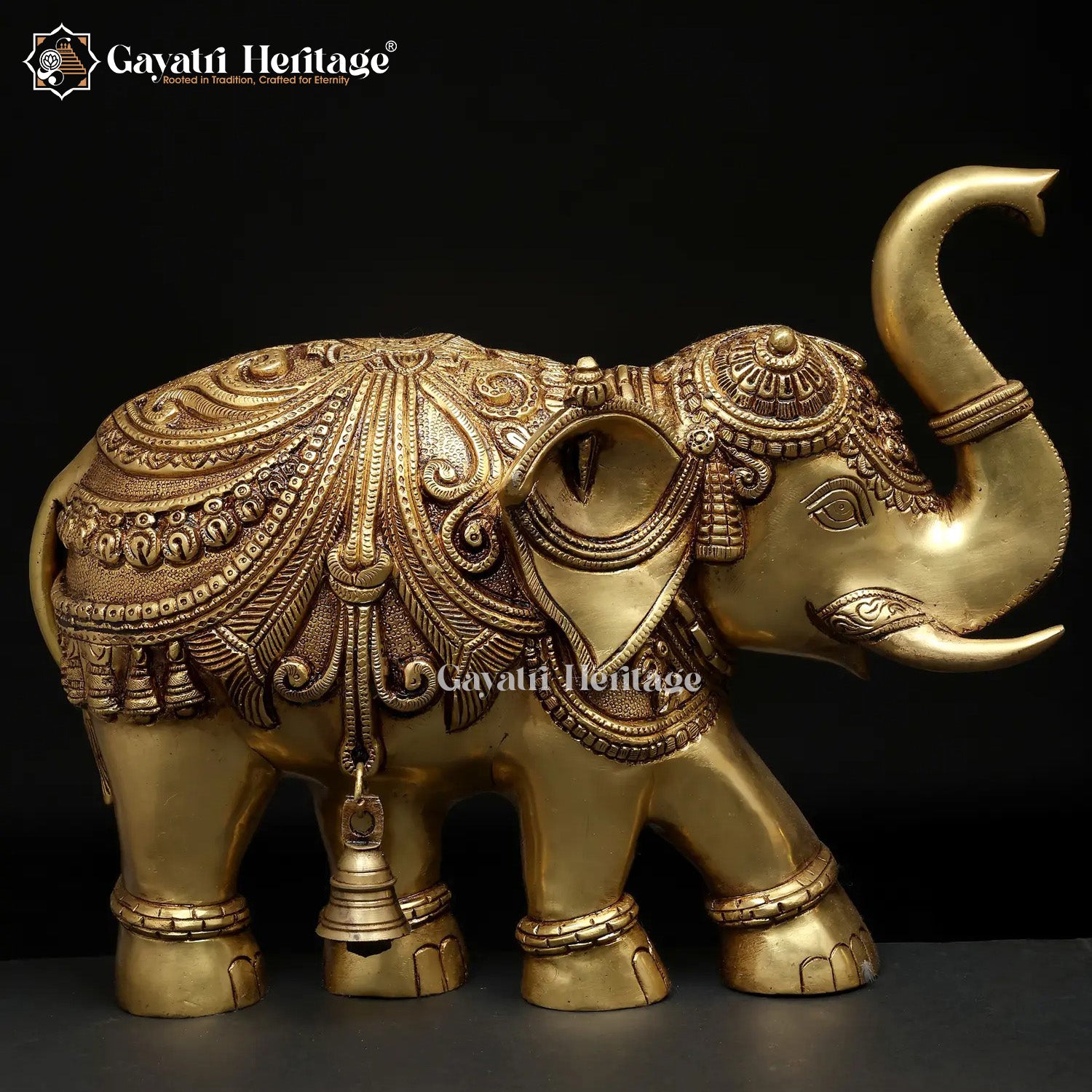 Brass Elephant Wall Art Pair – Traditional Decor | Gayatri Heritage
