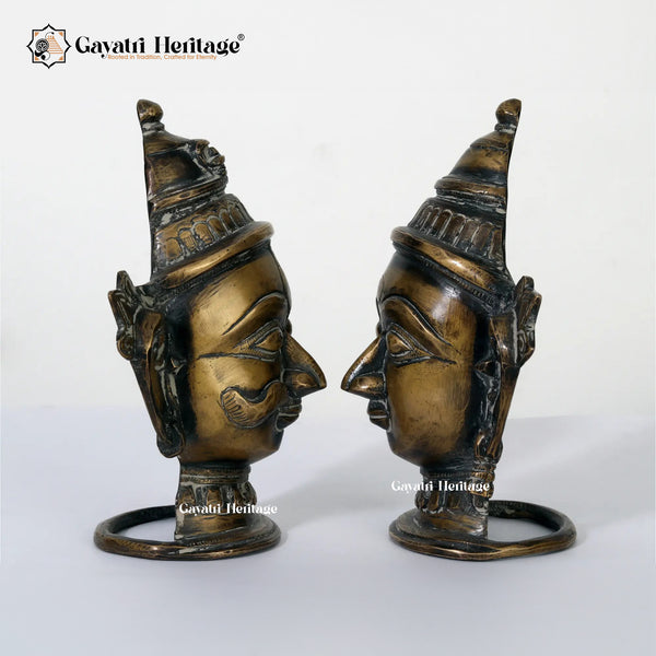 Brass Shiva & Gouri Face (Shiva Parvati Face) – Sacred Divine Faces | Gayatri Heritage