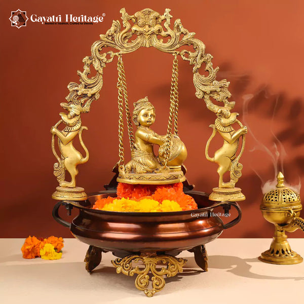 Brass Bal Gopal Urli – Sacred Décor for Auspicious Beginnings | Gayatri Heritage