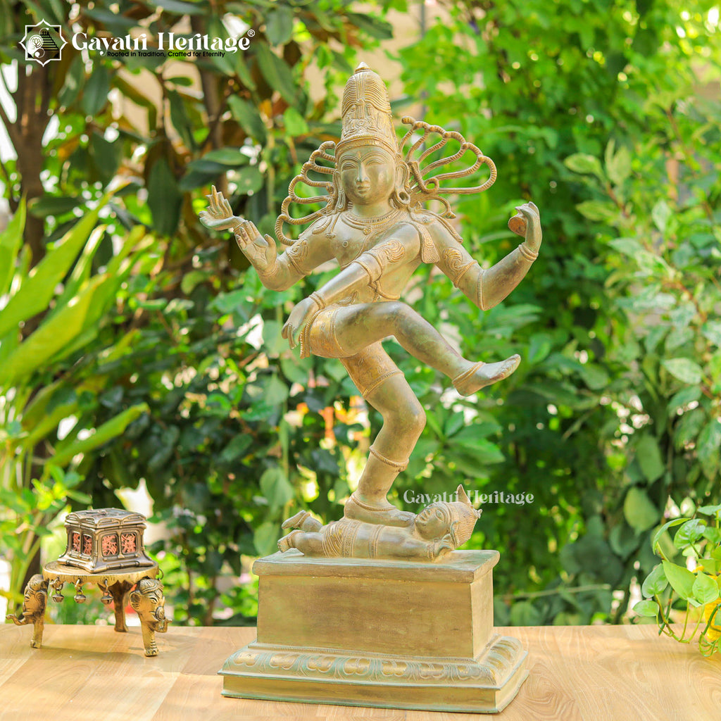 Brass Natarajan in Antique Finish – Divine Dance of Shiva | Gayatri Heritage