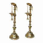 Brass Parrot Lamp with Bell – Musical Grace in Décor | Gayatri Heritage