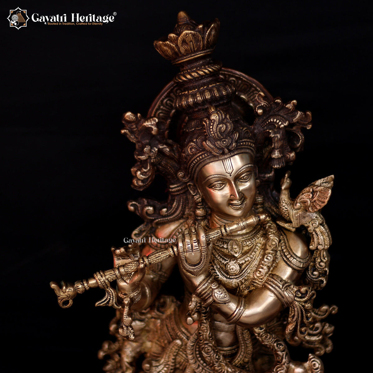 Radha Krishna Brass Idol – Antique Finish Décor | Gayatri Heritage