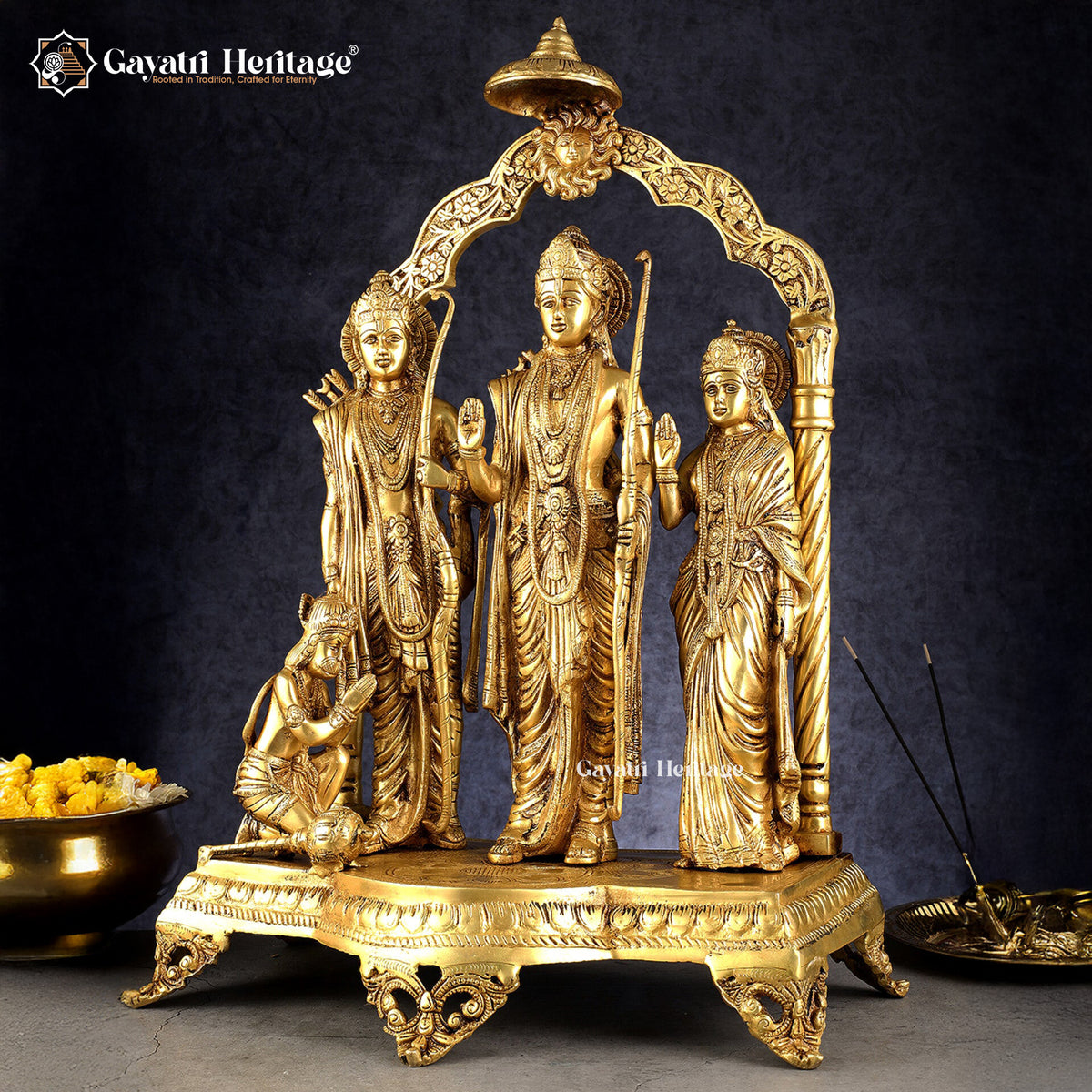 Brass Ram Darbar Statue – Divine Royalty in Brass | Gayatri Heritage