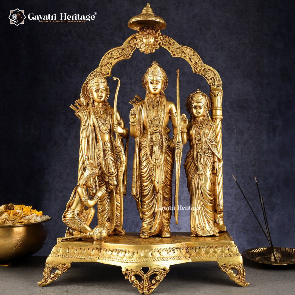 Brass Ram Darbar Statue – Divine Royalty in Brass | Gayatri Heritage