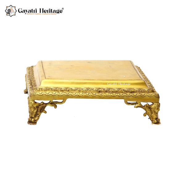 Brass Square Shape Chowki – Traditional Decorative Platform | Gayatri Heritage