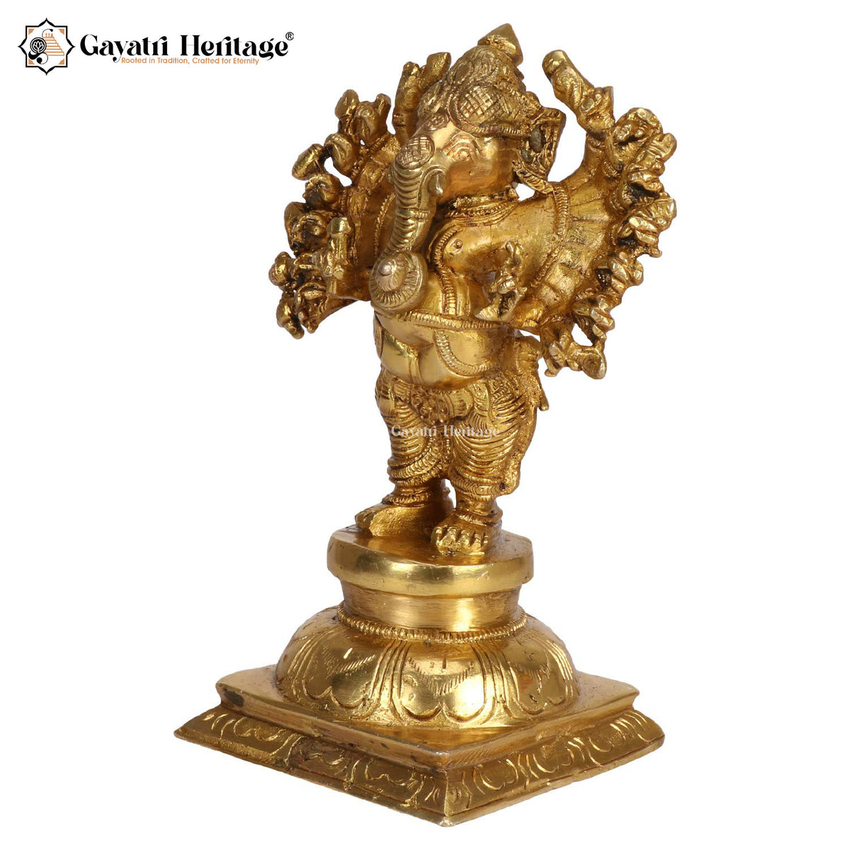 Brass 18 Hands Vinayagar Statue – Powerful Divine Form