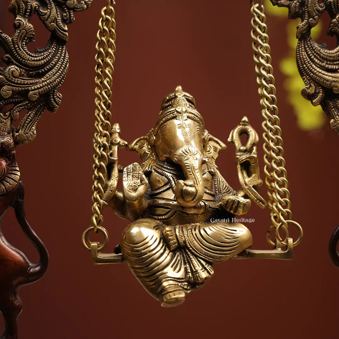 Brass Ganesha Jhula – Divine Swing Décor | Gayatri Heritage