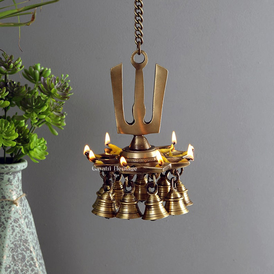 Brass Namah Design Diya – Sacred Illuminance | Gayatri Heritage