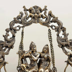 Brass Radha Krishna Swing Urli – Traditional Divine Décor | Gayatri Heritage