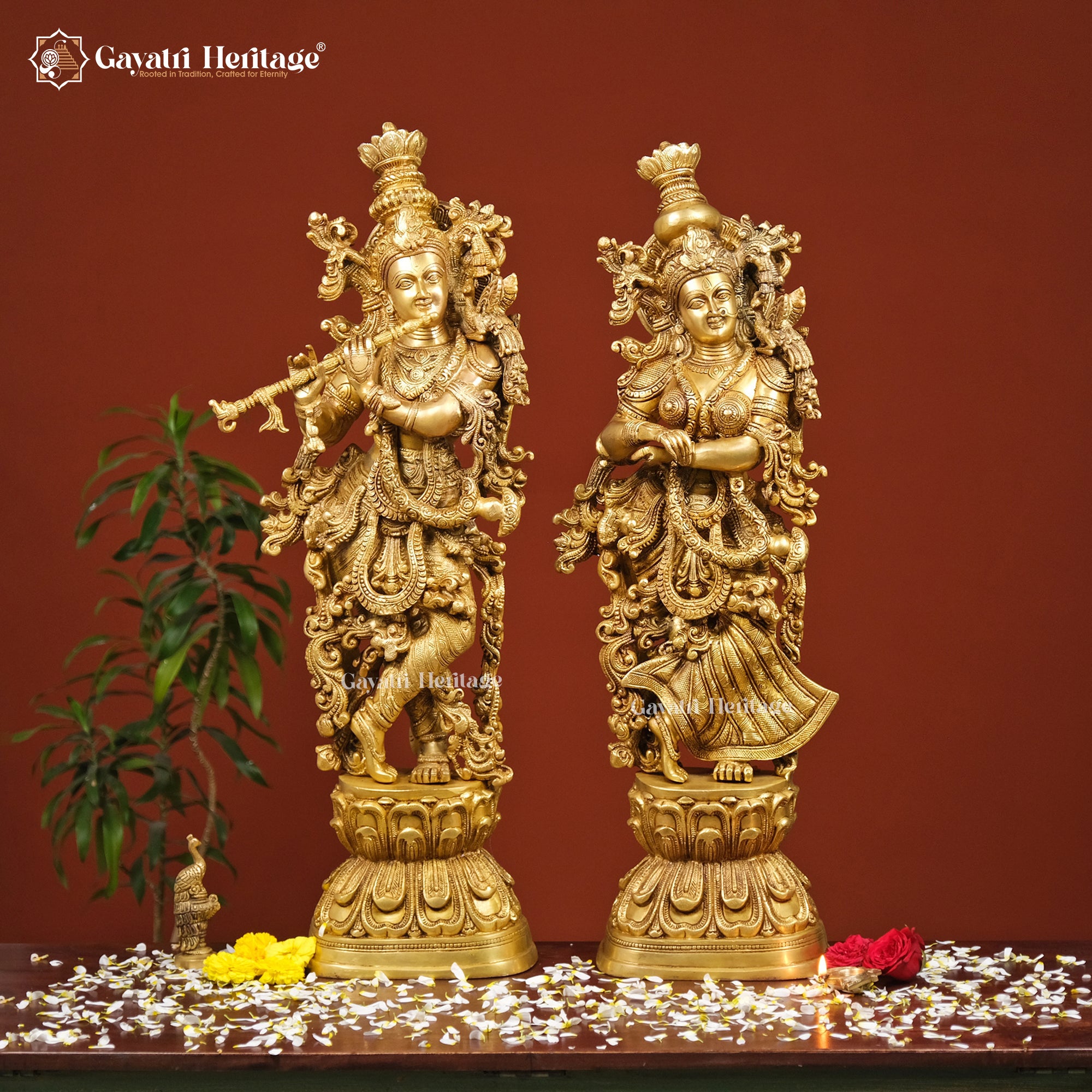 Brass Radha Krishna Statue – Divine Art for Your Home | Gayatri Heritage