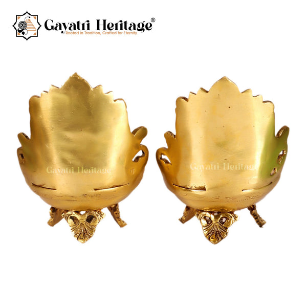 Brass Ganesh & Laxmi Diya Lamp (Pair) – Divine Prosperity | Gayatri Heritage