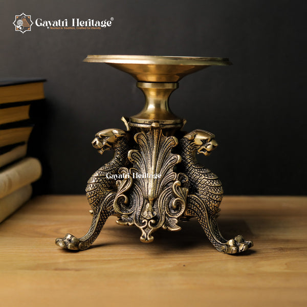 Brass Jaguar Candle Stand – Majestic Lighting for Regal Touch | Gayatri Heritage