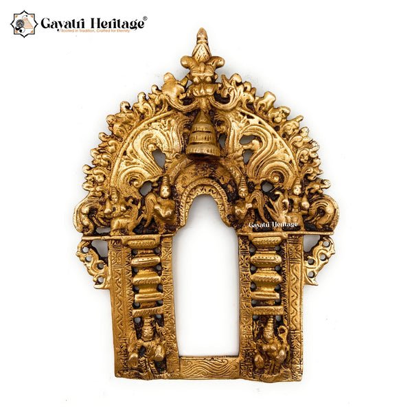 Brass Prabhavali Frame – Sacred Spiritual Wall Décor | Gayatri Heritage