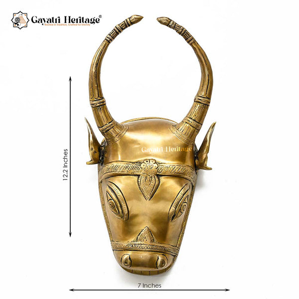 Brass Wall Decor Cow Head – Rustic Traditional Elegance | Gayatri Heritage