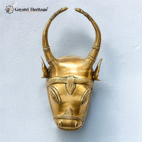 Brass Wall Decor Cow Head – Rustic Traditional Elegance | Gayatri Heritage