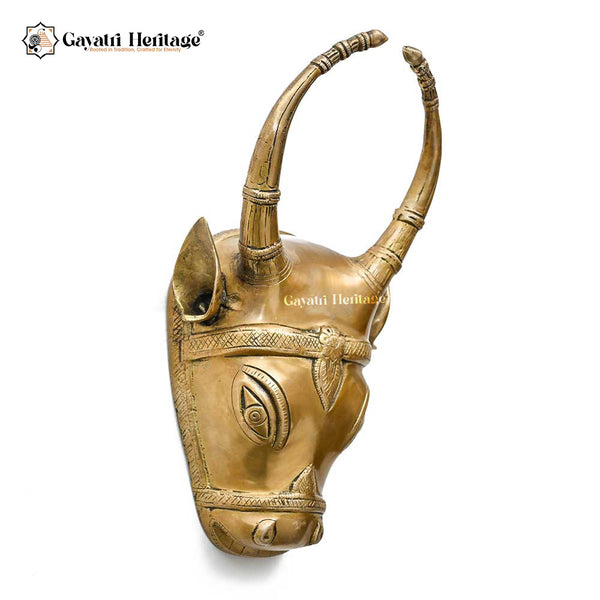 Brass Wall Decor Cow Head – Rustic Traditional Elegance | Gayatri Heritage